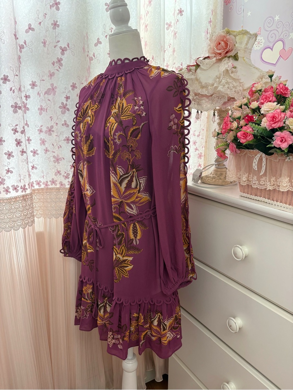 Farm Rio Delicate Chintz Ruffled Mini Dress - Picture 4 of 8
